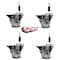 Service Caster 3'' Nylon Swivel 7/8'' Expanding Stem Caster Set with Brake, 4PK SCC-EX20S314-NYS-PLB-78-4 - alternate 4
